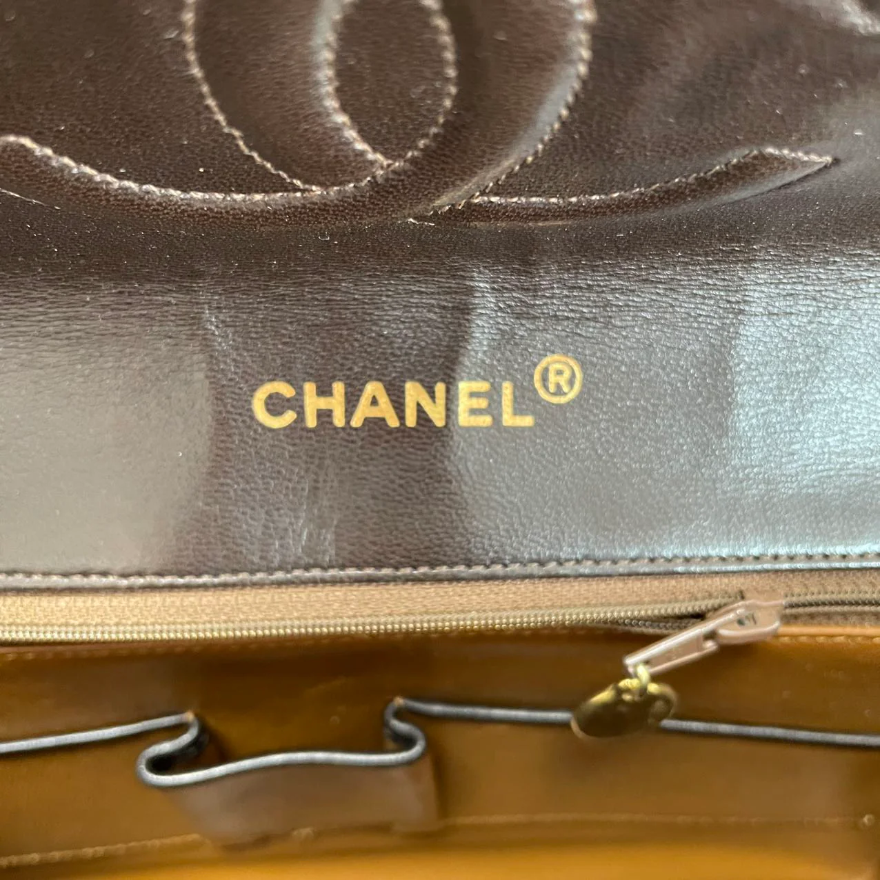 Chanel Vintage Brown Two-Tone Classic Flap Bag 1991
