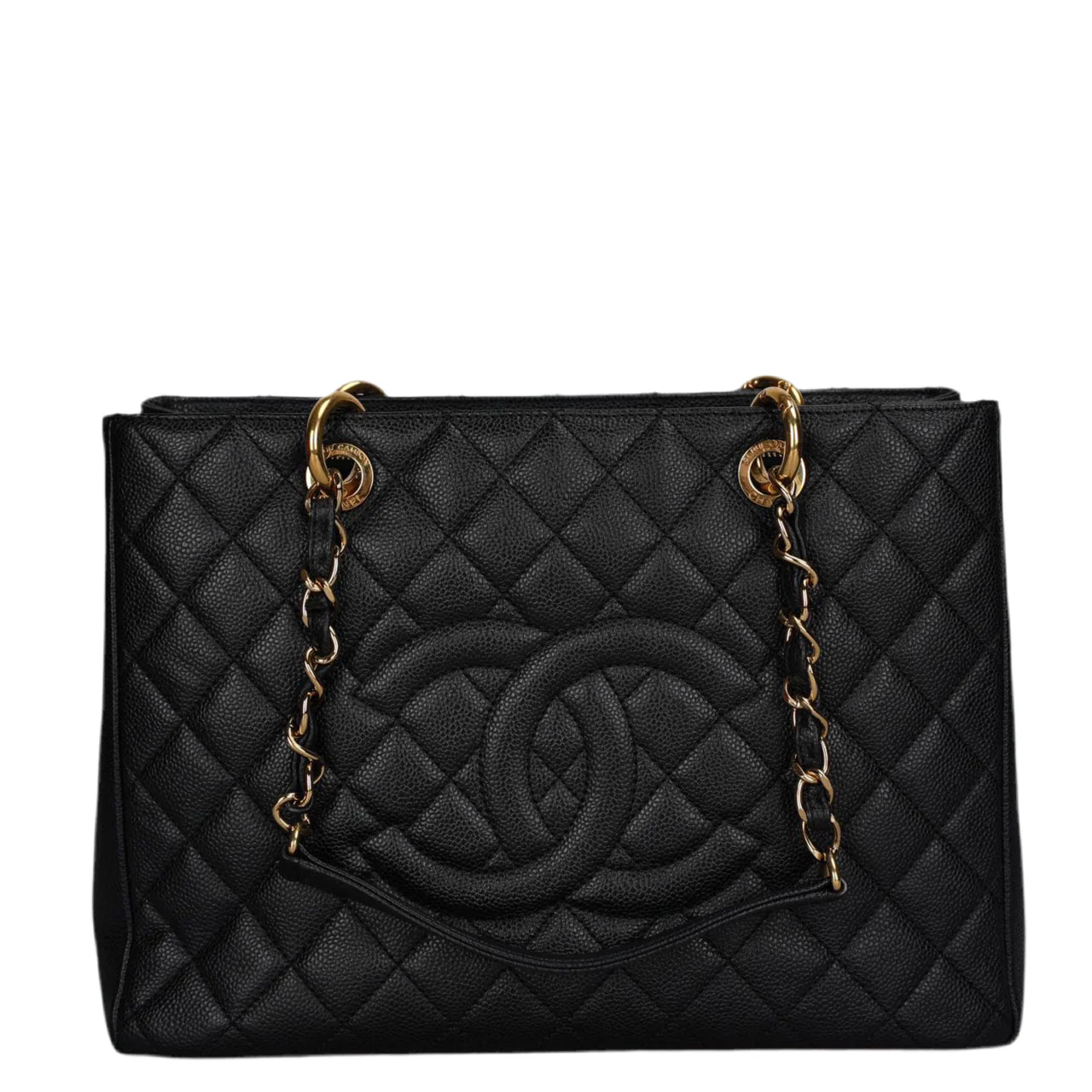 used-Chanel Grand Shopping Tote Black GST Bag in Caviar Leather with Gold Hardware from 2012-MILOURA