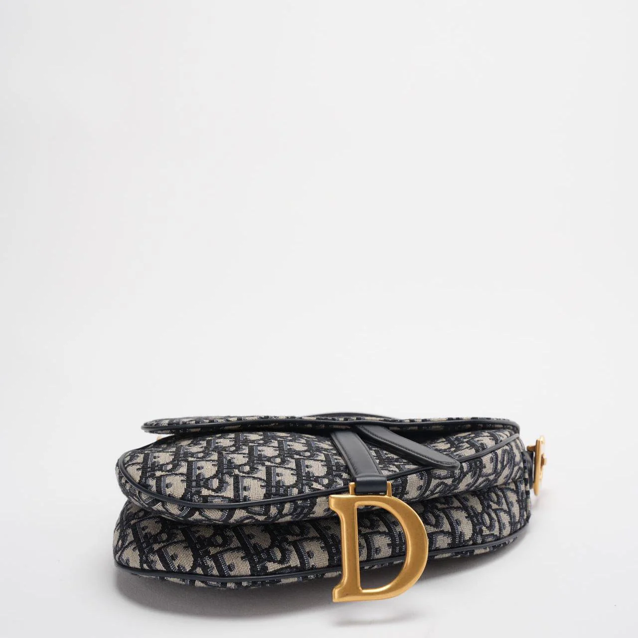 Dior Saddle Bag Medium Shoulder Bag Blue Oblique Jacquard With Shoulder Strap From 2019 Bottom 