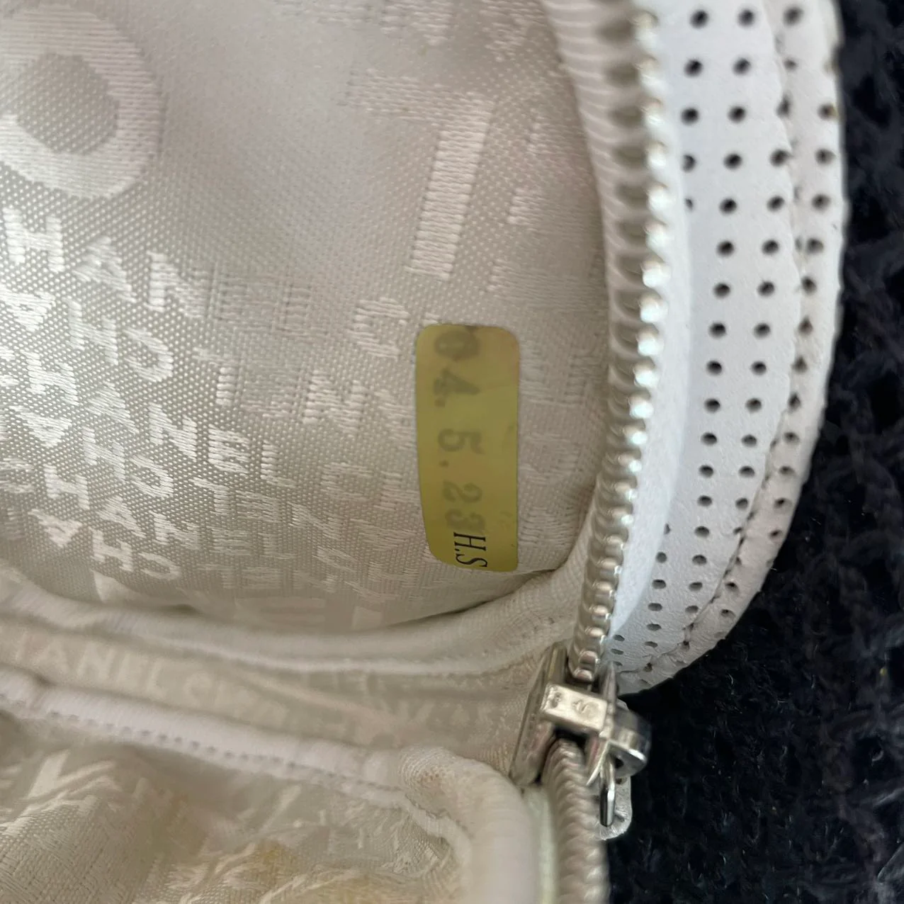 Chanel Vintage Tennis Shopper Tote Bag Black / White 2004