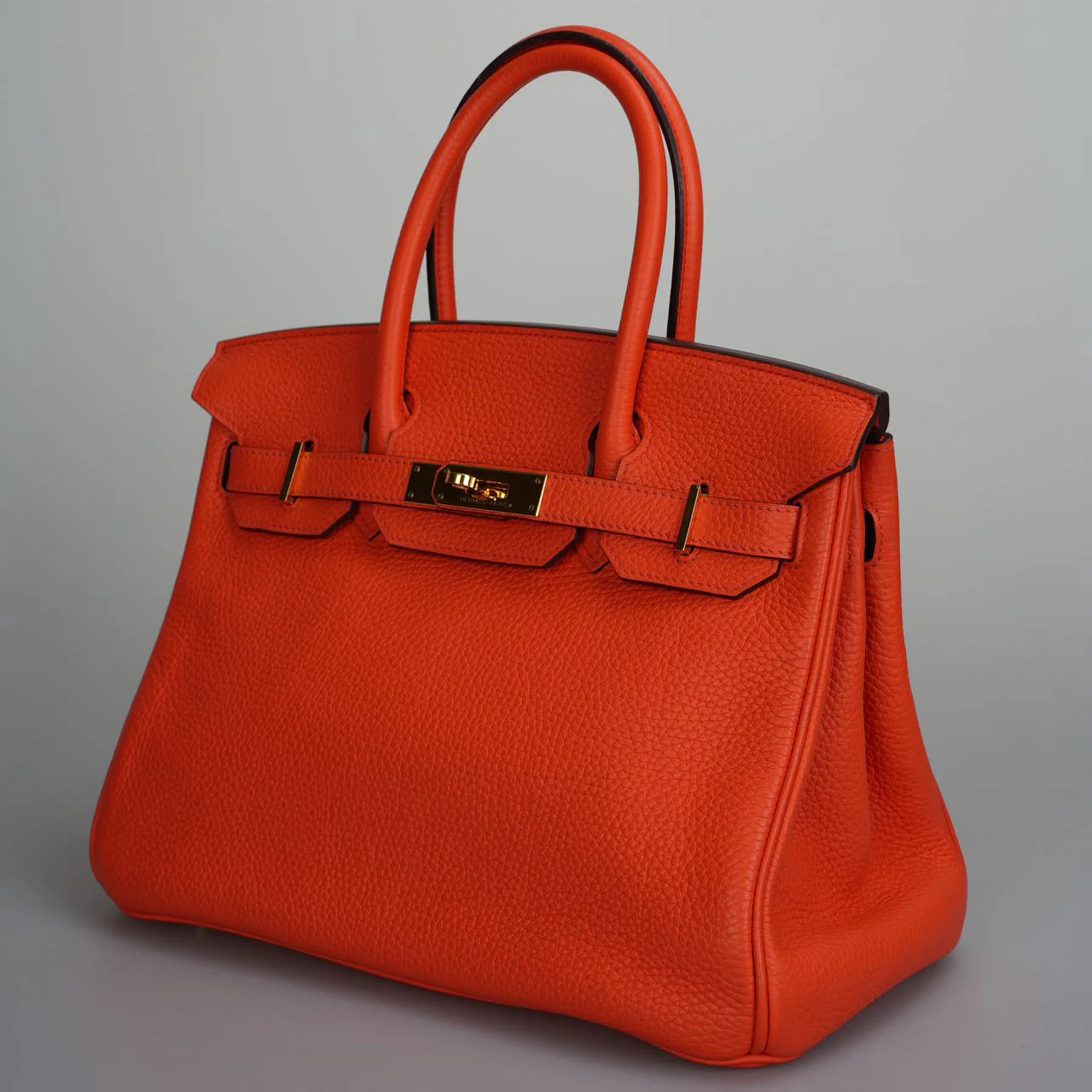 used-Hermes Birkin 30 Handbag in Orange Togo Leather with Gold Hardware-MILOURA