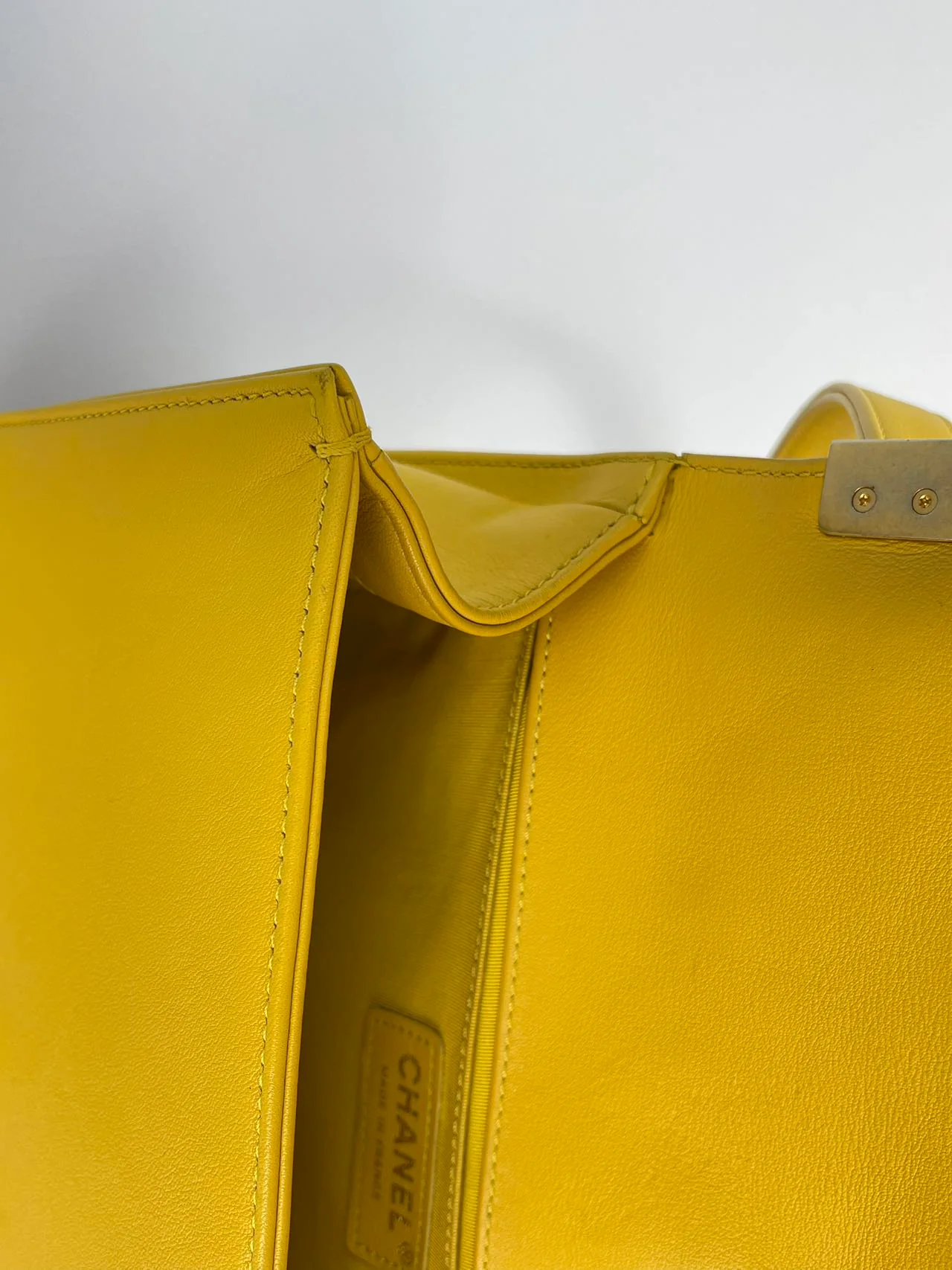 used-Chanel Leboy Medium in Lemon Yellow Bag with Gold Hardware-MILOURA