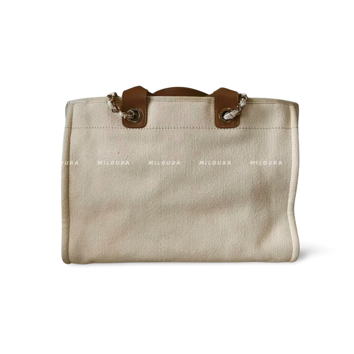 used-Chanel Deauville Pearls Tote Bag-MILOURA