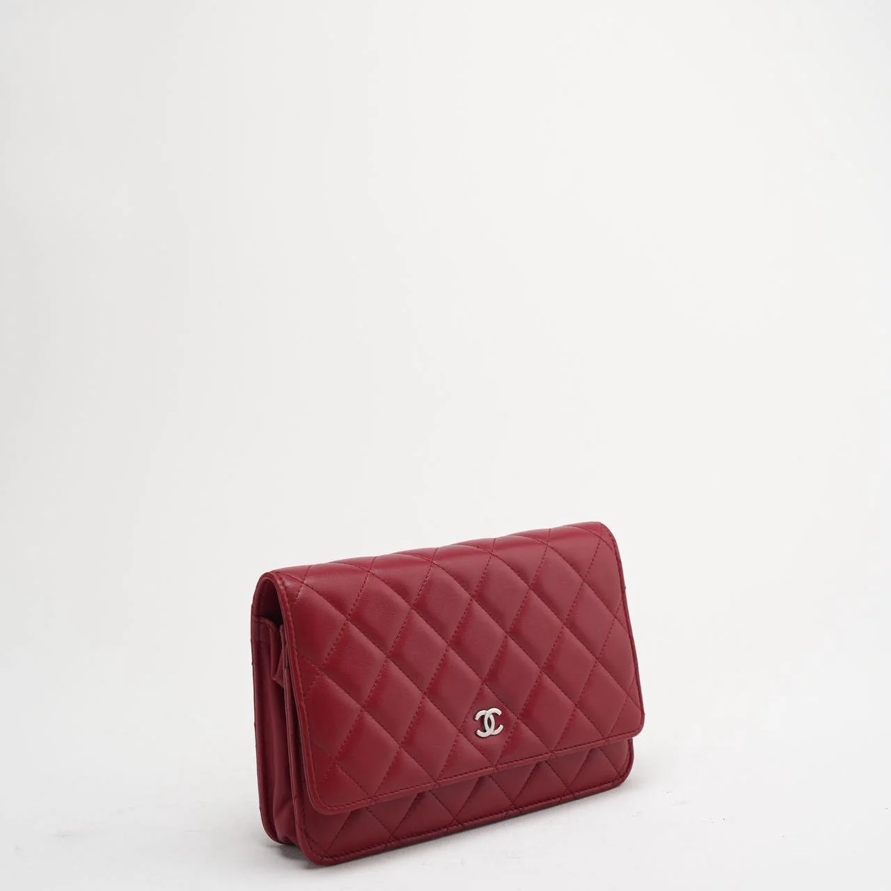 Chanel Red Wallet on Chain (WOC) Lambskin 2014