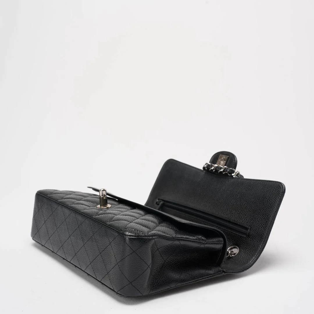 Chanel Black Quilted Caviar Medium Classic Double Flap Bag