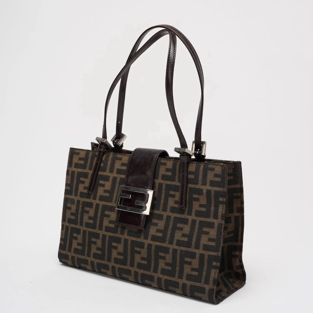 Fendi Vintage Zucca Double Top Handle Bag