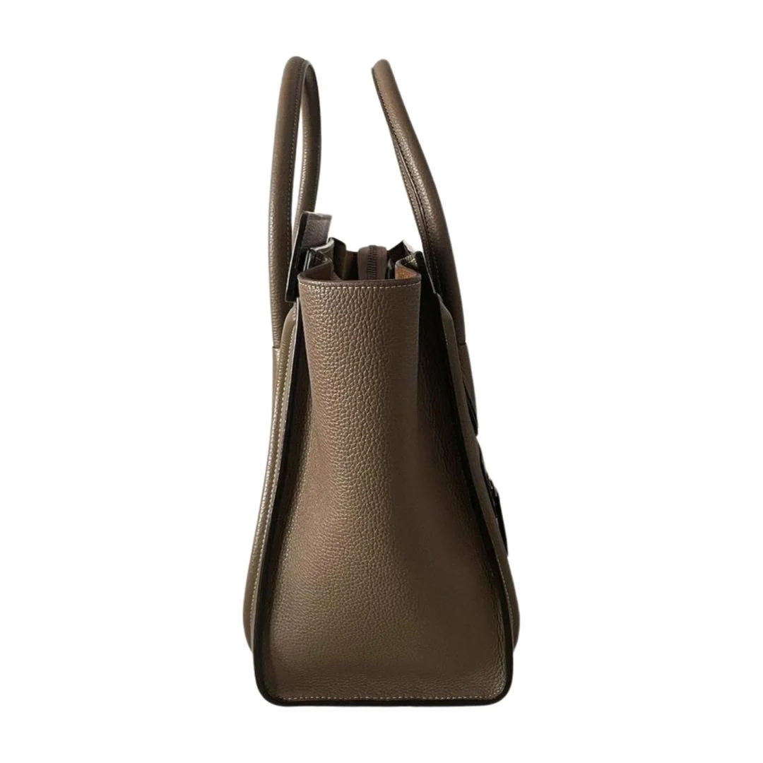 used-CELINE Micro Luggage leather handbag in Grey-MILOURA