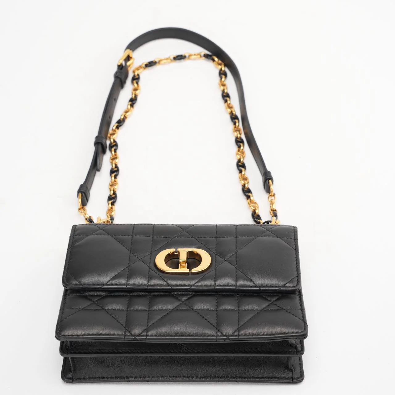 Christian Dior Schwarze Mini Miss Caro Tasche Lammleder 2023