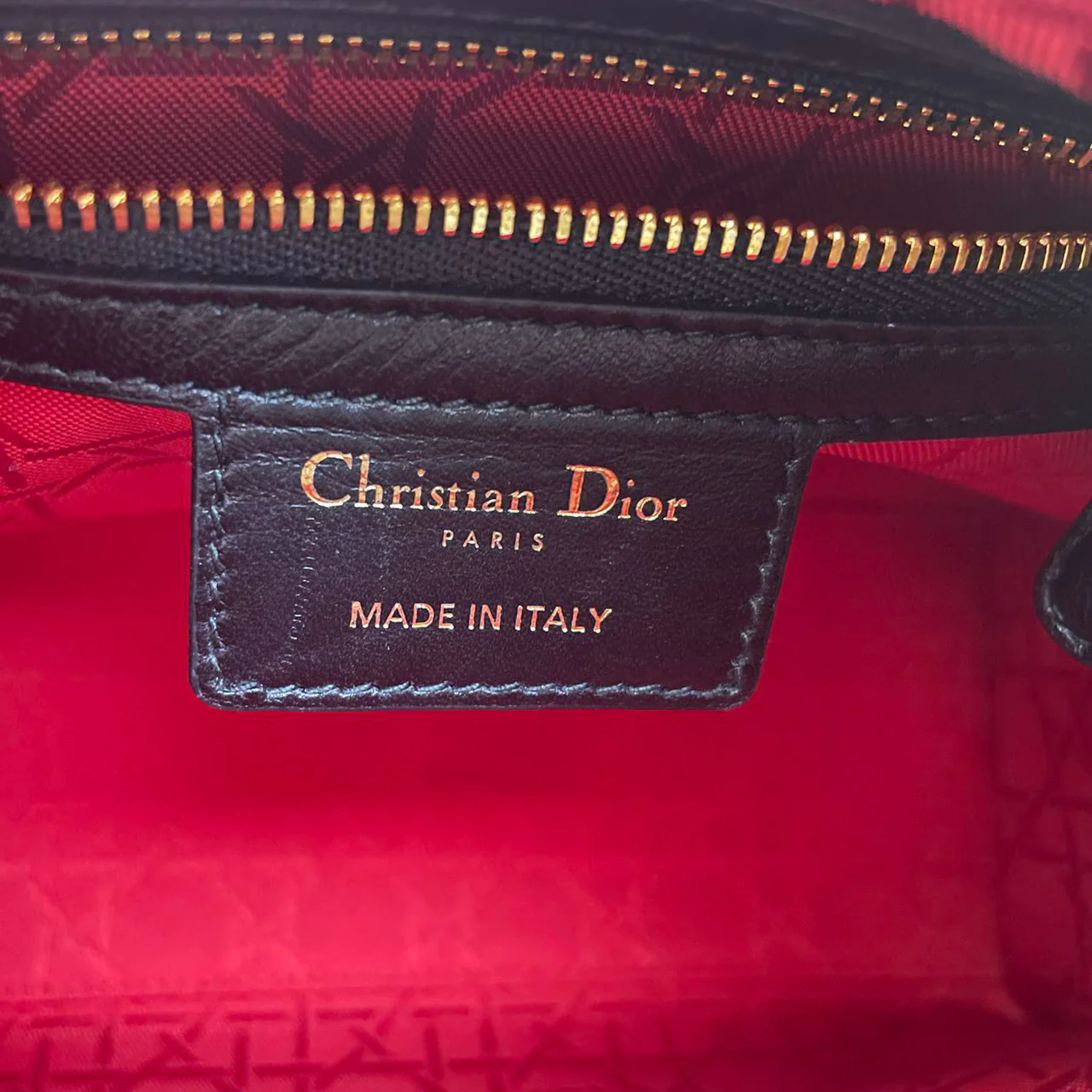 used-Christian Dior Black Medium Lady Dior Bag in Cannage Lambskin Leather with Gold Hardware-MILOURA