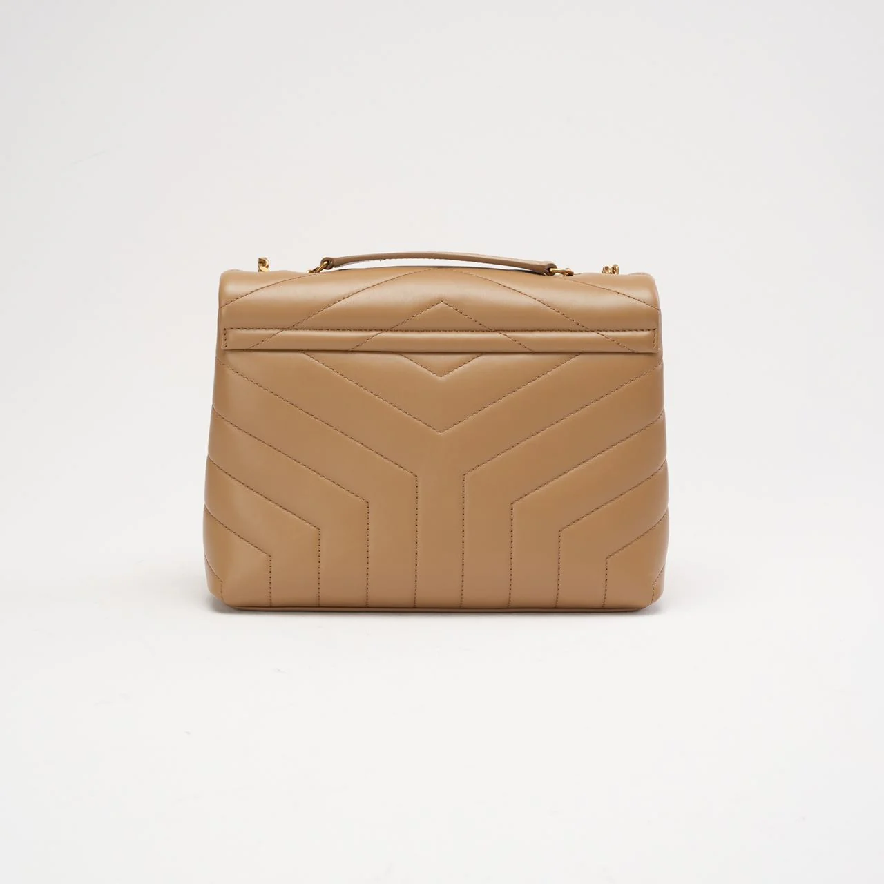 Saint Laurent Small Loulou Chain Satchel Dark Beige 2022