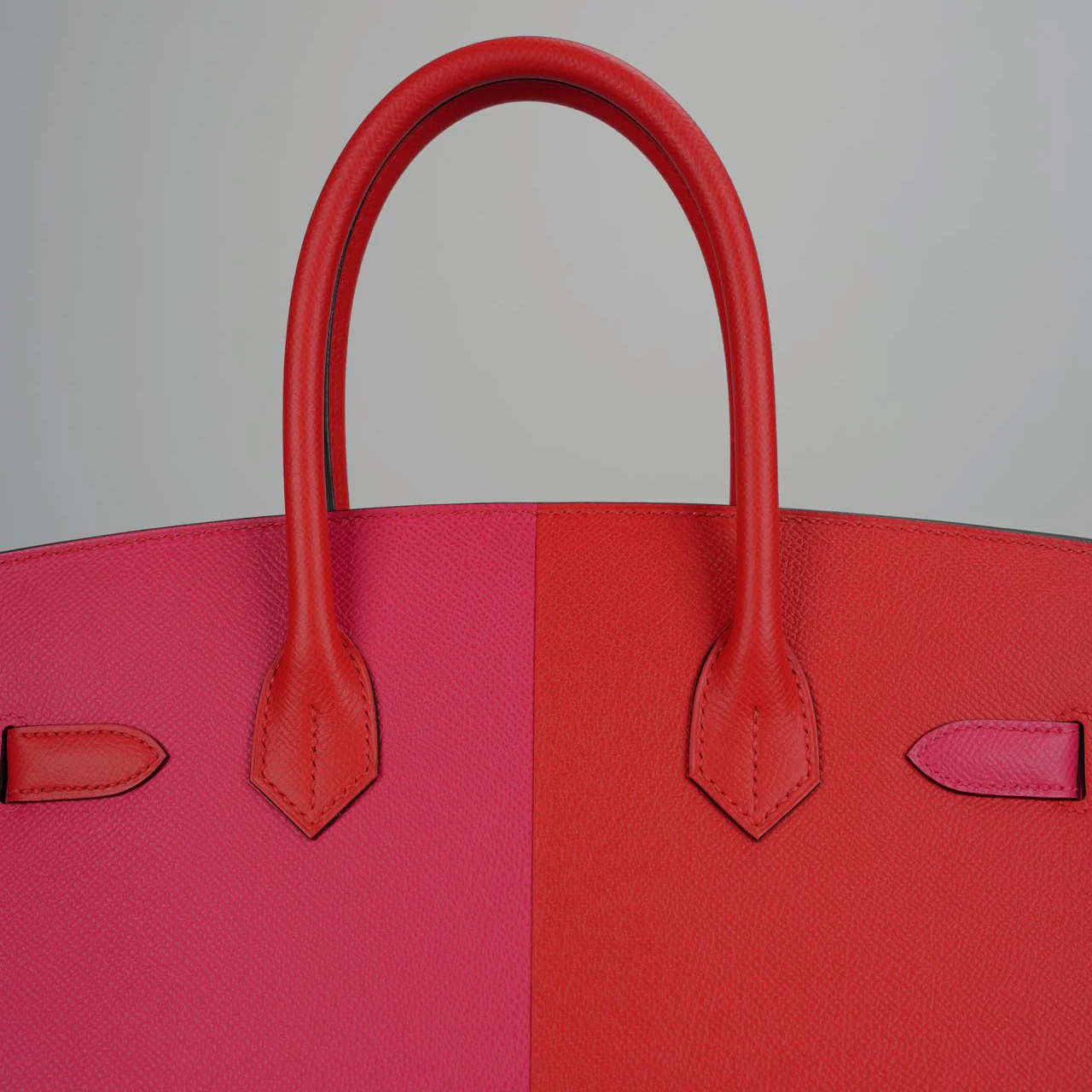 used-Hermes Epsom Casaque Birkin Sellier 30 Rouge Coeur Rose Extreme Bleu Zanziba with palladium Hardware-MILOURA