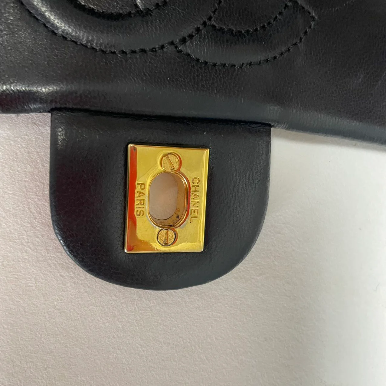 Chanel Vintage Mini Square Classic Flap Lambskin Black 1991