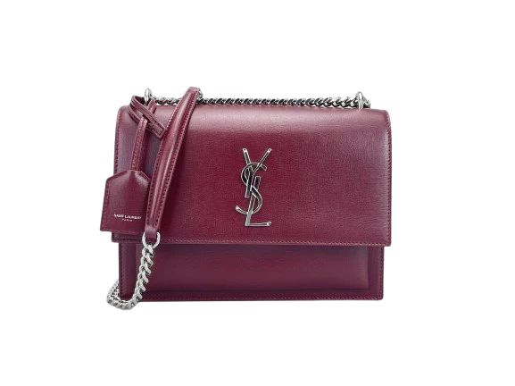 used-Saint Laurent Sunset bag in Burgundy-MILOURA