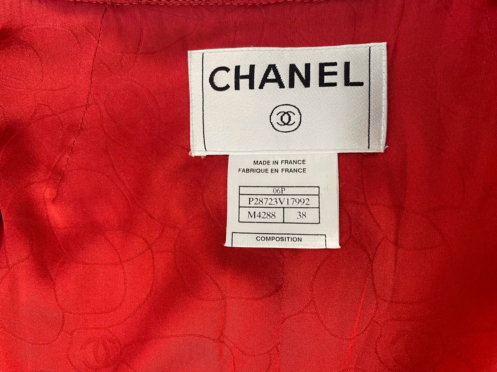 used-Chanel Red Tweed Evening Jacket FR 38-MILOURA