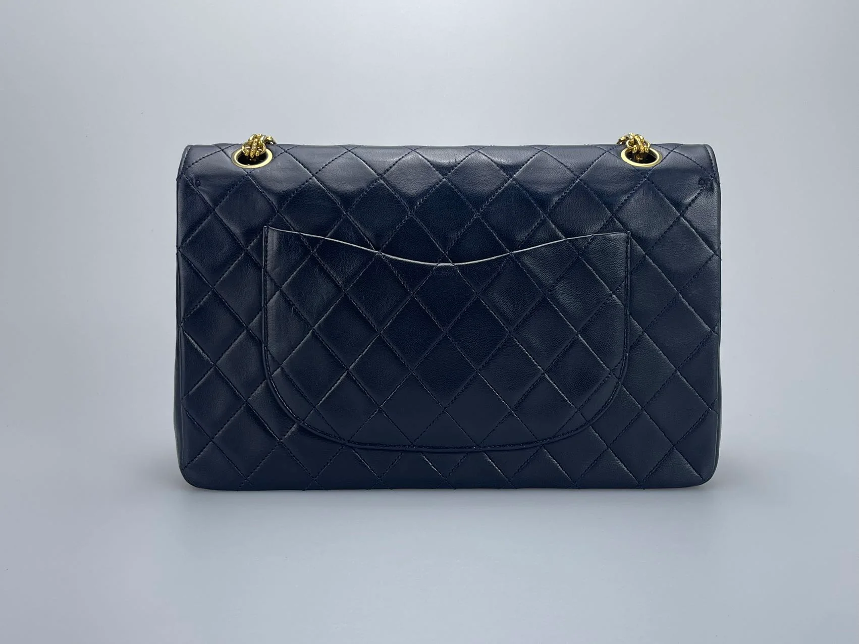 used-Chanel Black Vintage Medium Classic Double Flap Bag with 24K Gold Hardware-MILOURA