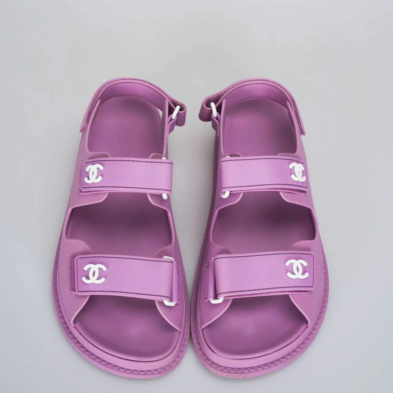 used-Chanel purple cc rubber Dad Sandals 36-MILOURA