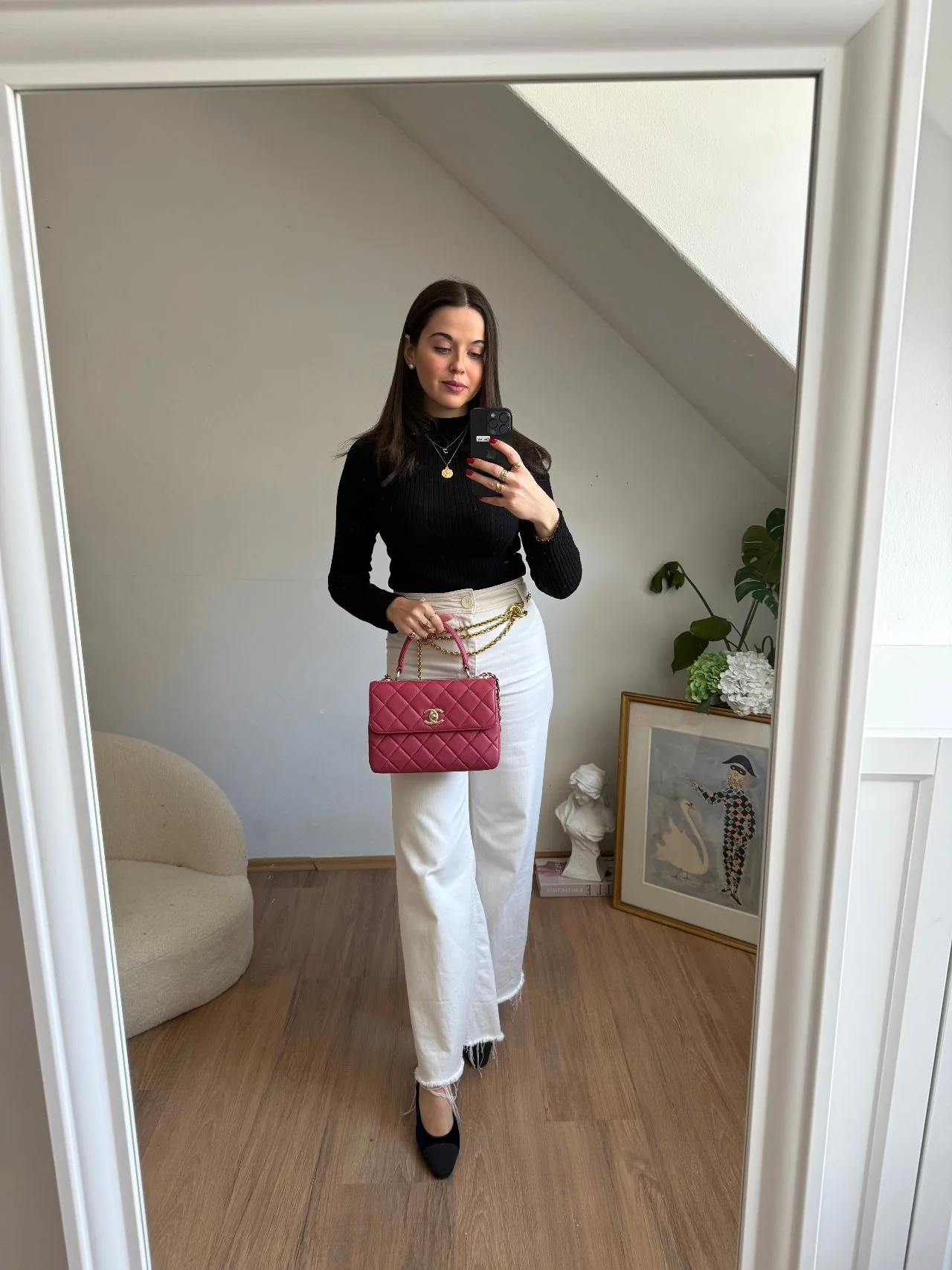 used-Chanel Trendy CC Bag Small hot pink Gold Hardware-MILOURA