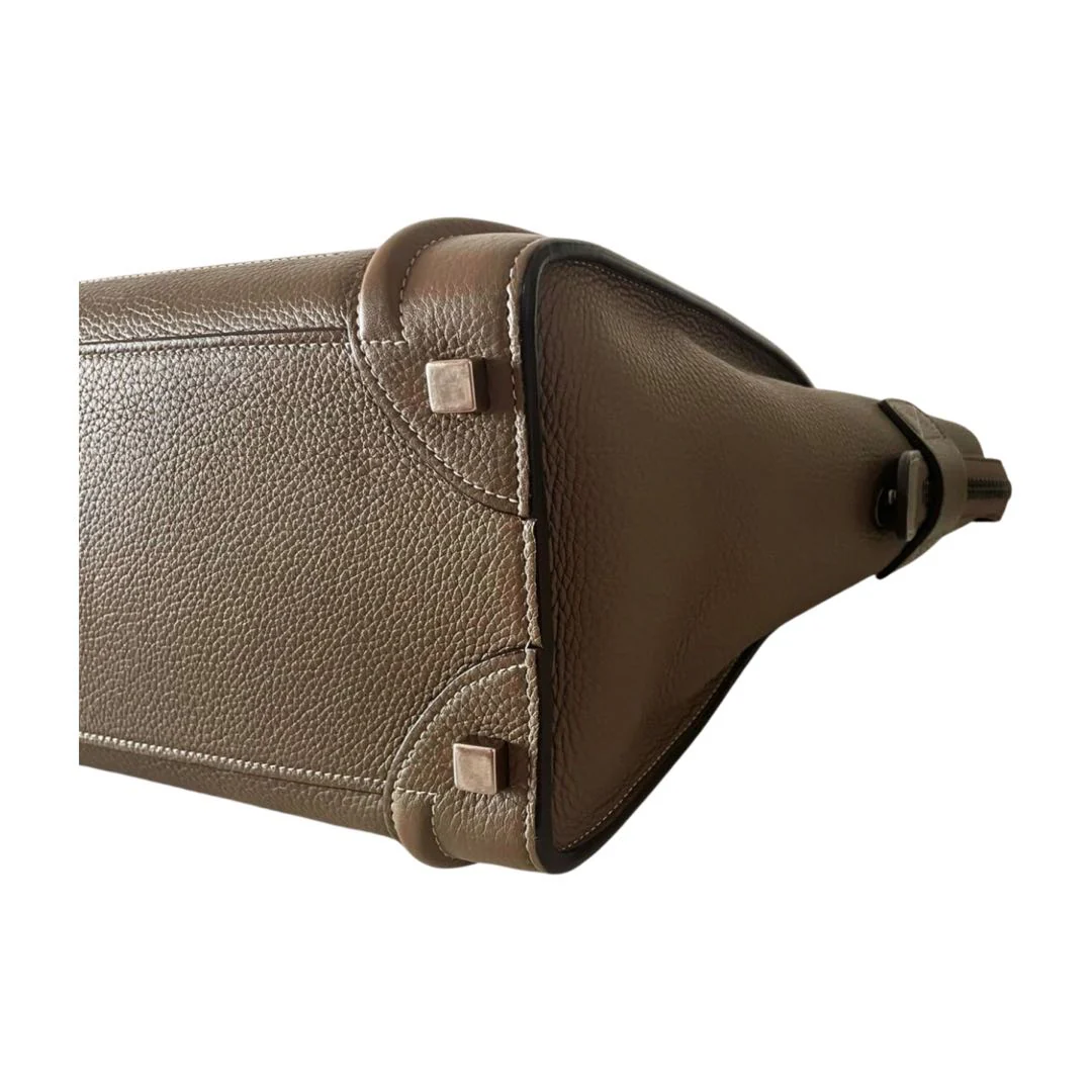 used-CELINE Micro Luggage leather handbag in Grey-MILOURA