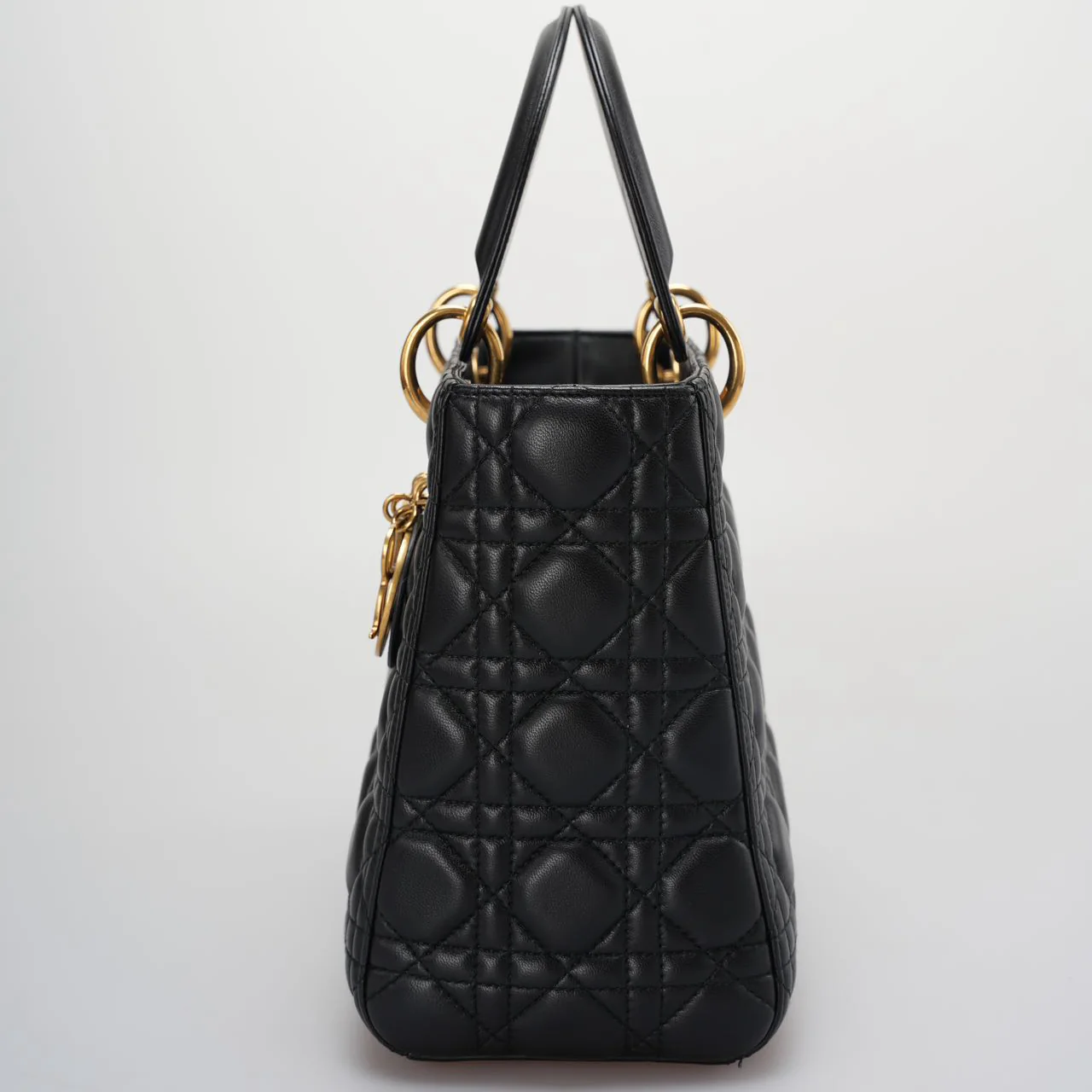 Christian Dior Black Medium Lambskin Leather with Gold Hardware from 2017