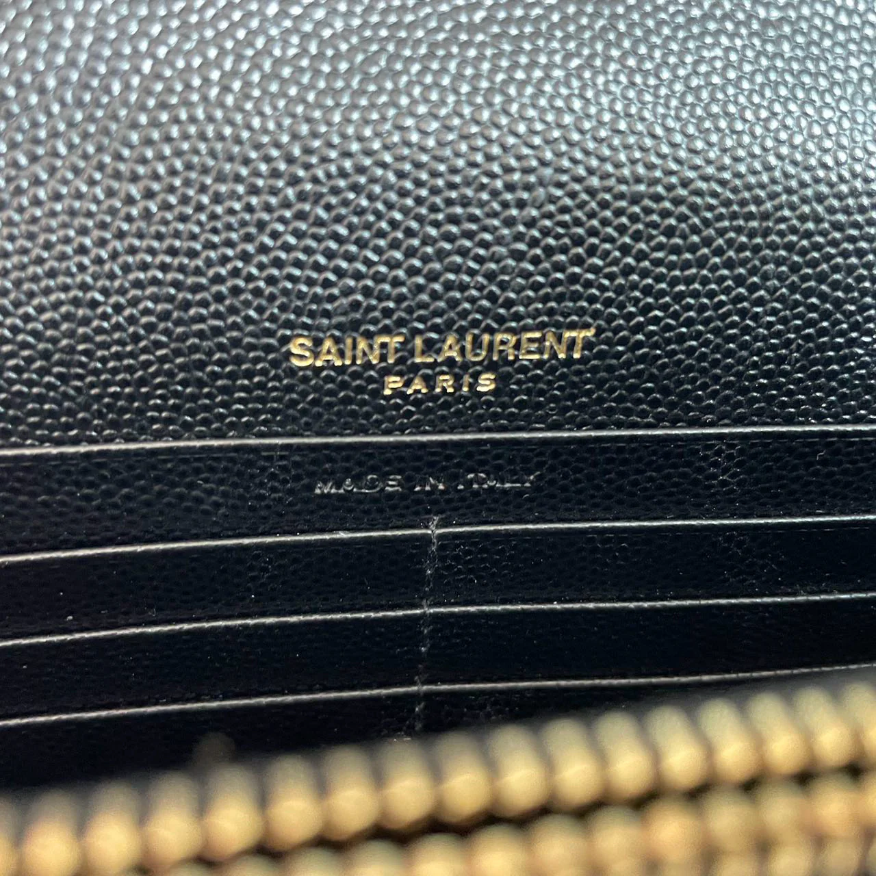 used-Saint Laurent Monogram Small Wallet on Chain Bag In Black with Gold Hardware-MILOURA