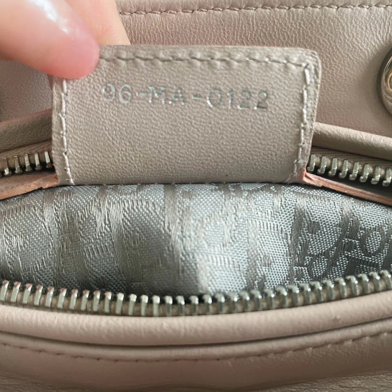 used-Christian Dior Pink Medium Lady Dior Bag in Cannage Lambskin Leather with Silver Hardware-MILOURA