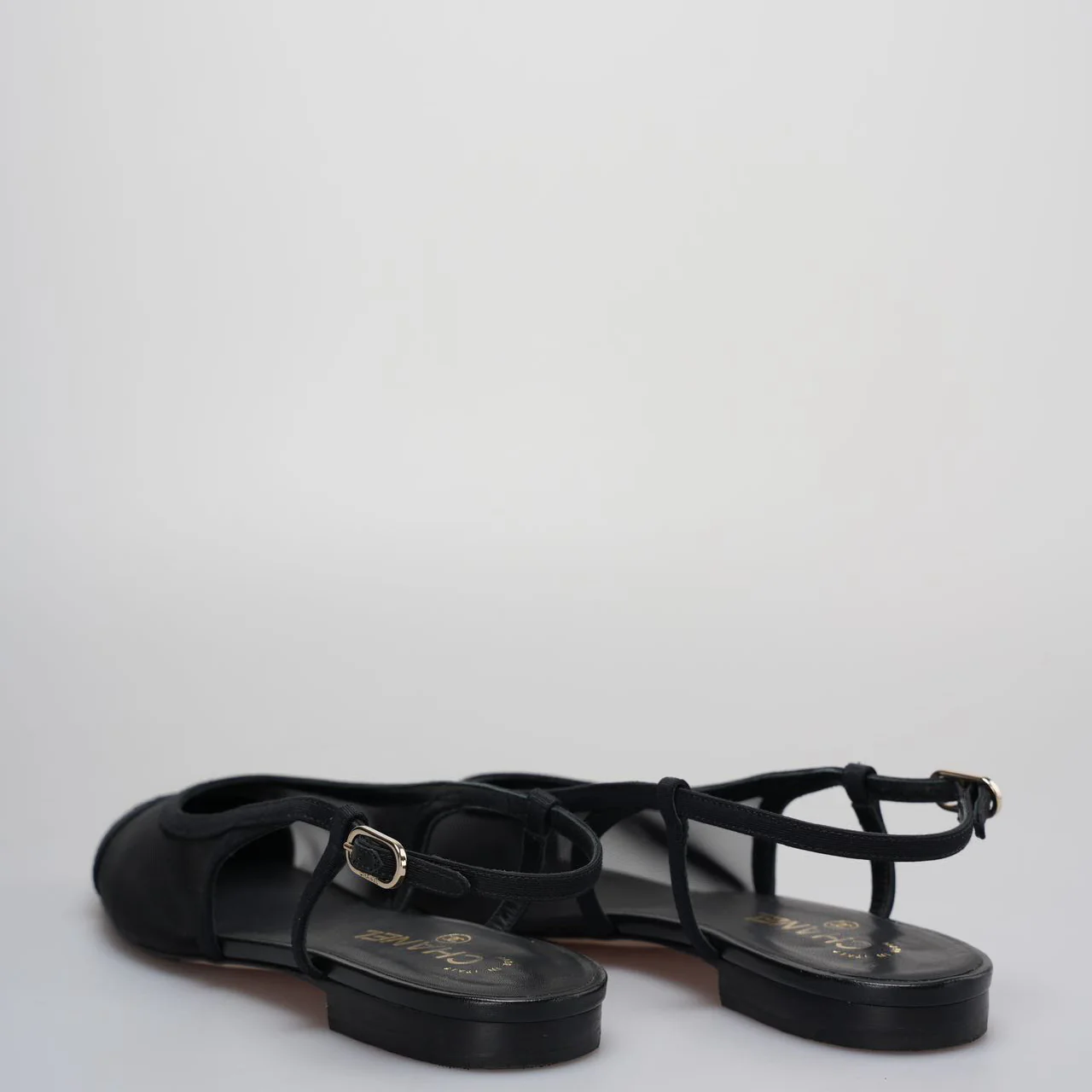 used-Chanel Slingback Sandals size 39 in Black-MILOURA