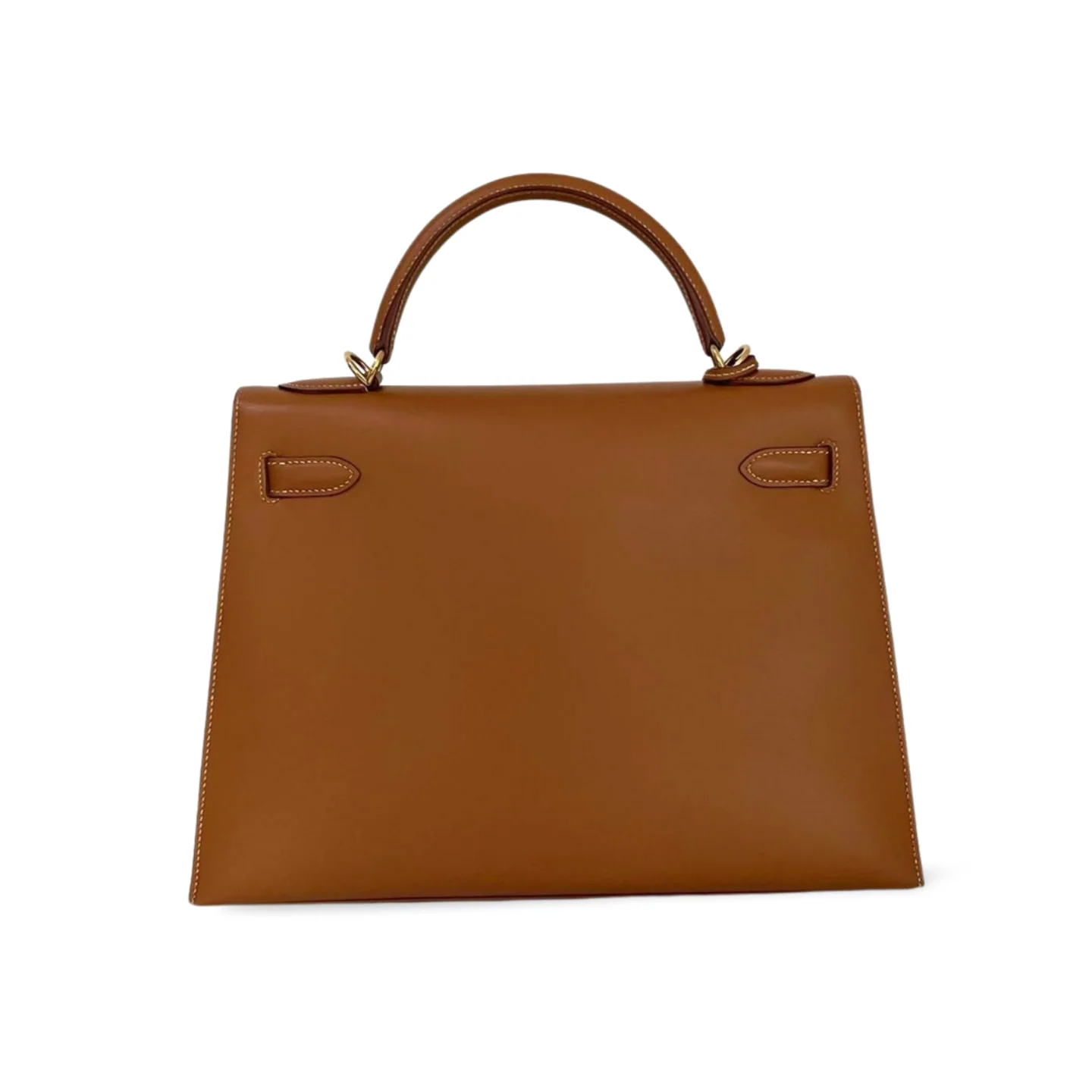 used-Hermes Kelly Bag 32cm In Gold Box Leather With Gold Hardware-MILOURA