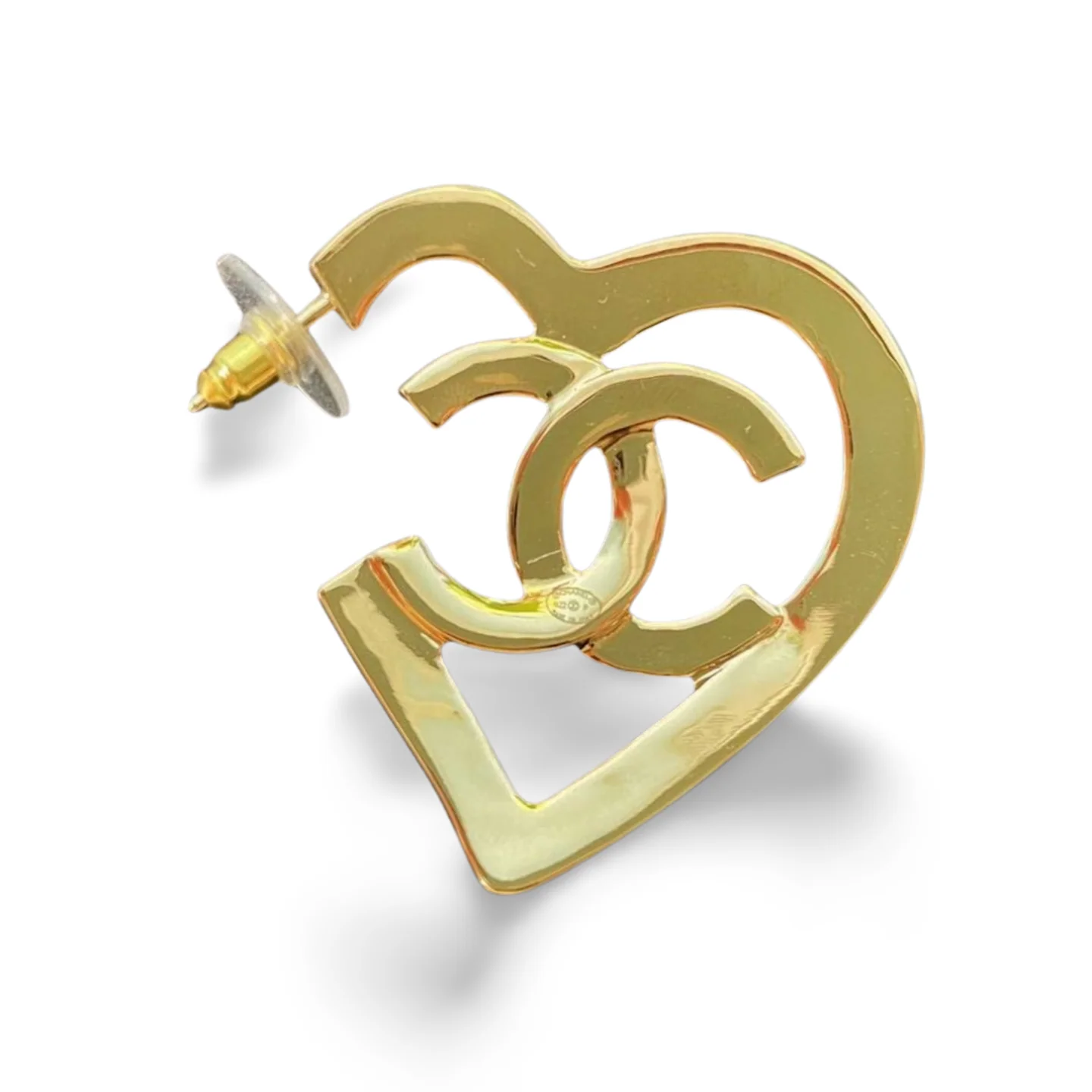 used-Chanel heart hoop earrings-MILOURA