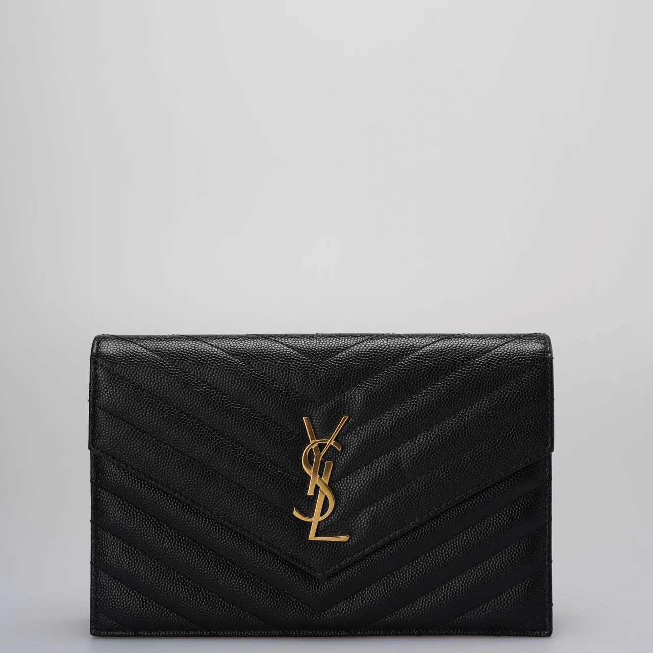 used-Saint Laurent Monogram Small Wallet on Chain Bag In Black with Gold Hardware-MILOURA