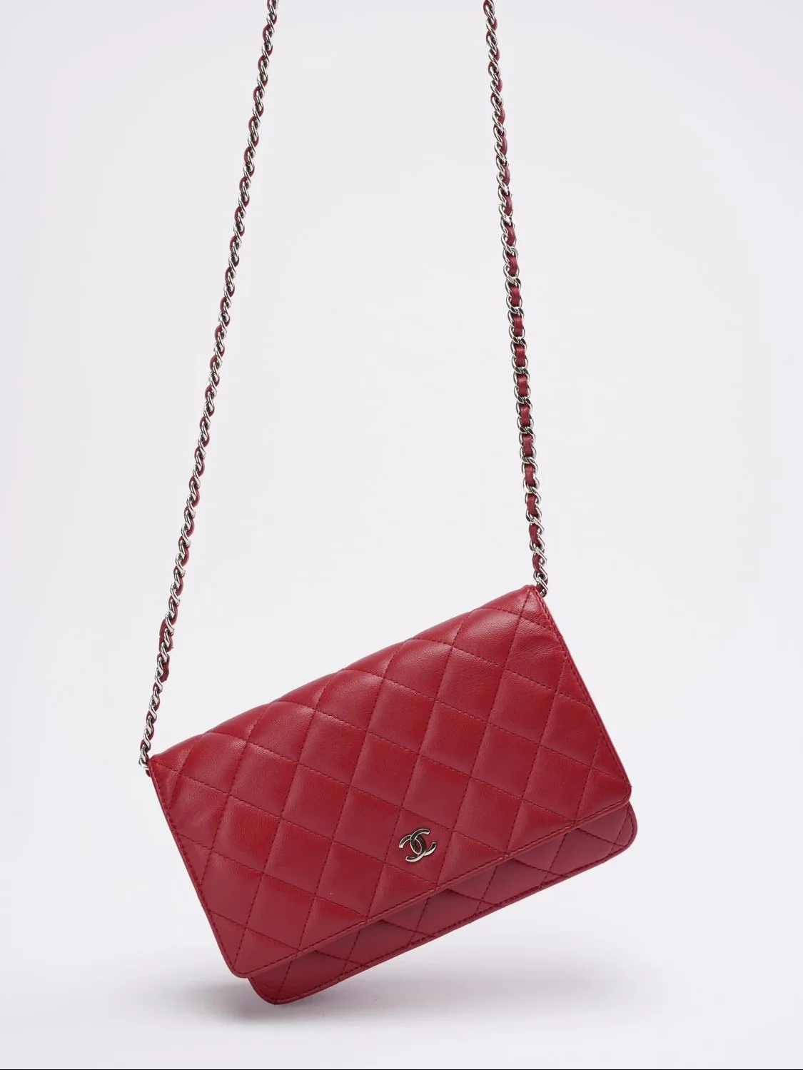 Chanel Red Lambskin Wallet on Chain (WOC) 2011