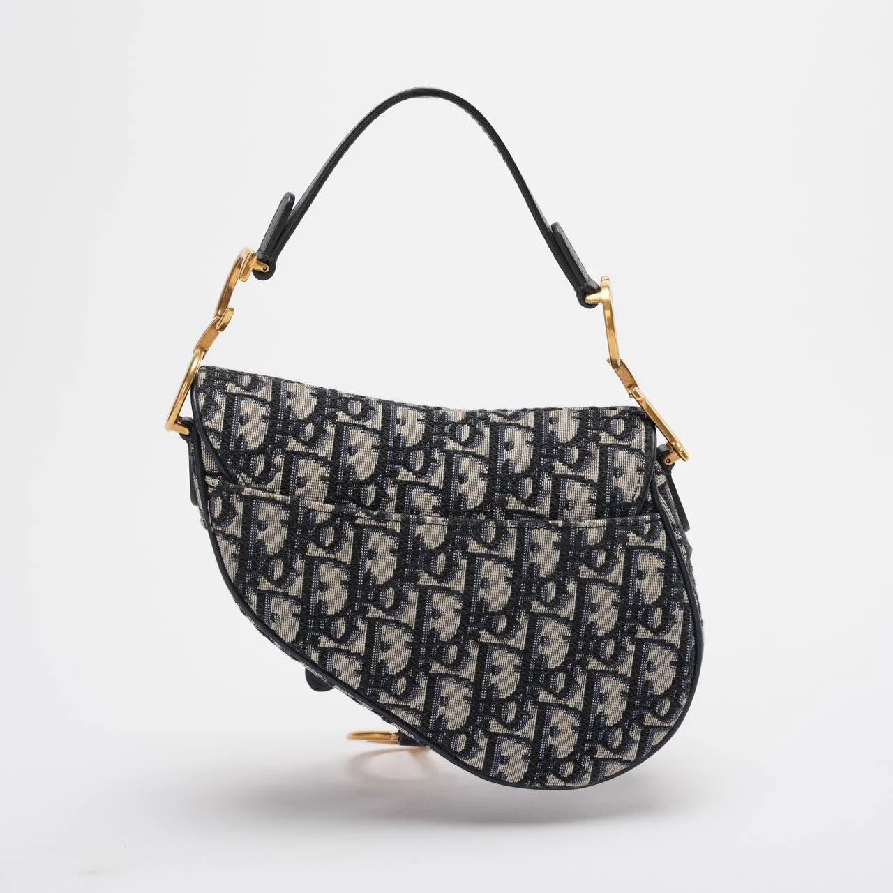 Dior Saddle Bag Mini Blue Oblique Jacquard With Shoulder Strap From 2019