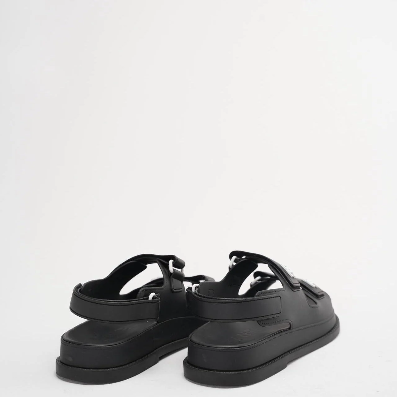 Chanel Black CC Dad Sandals Rubber Size 38