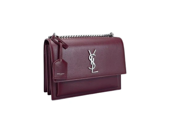 used-Saint Laurent Sunset bag in Burgundy-MILOURA