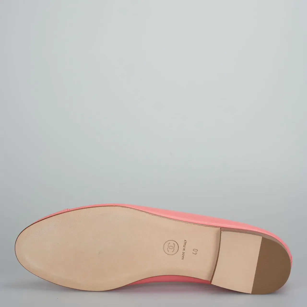 used-Chanel Ballerina Flats Pink Lambskin Cap Toe CC Size 40-MILOURA