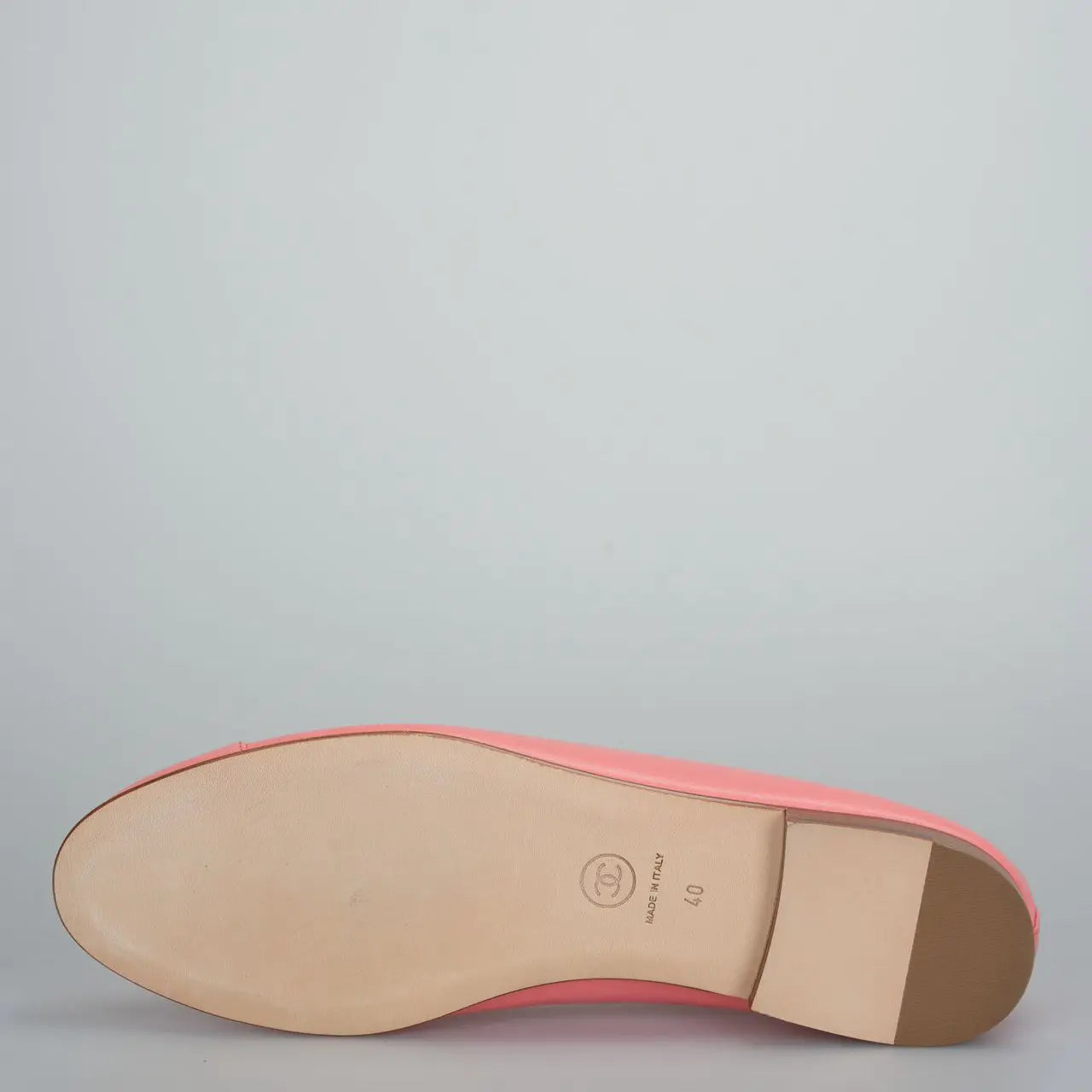 used-Chanel Ballerina Flats Pink Lambskin Cap Toe CC Size 40-MILOURA