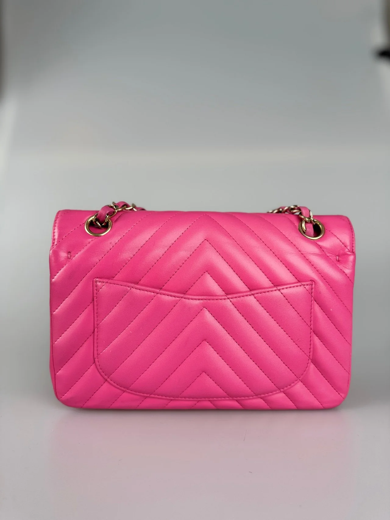 used-Chanel Small Quilted Flap Bag Pink Lambskin-MILOURA