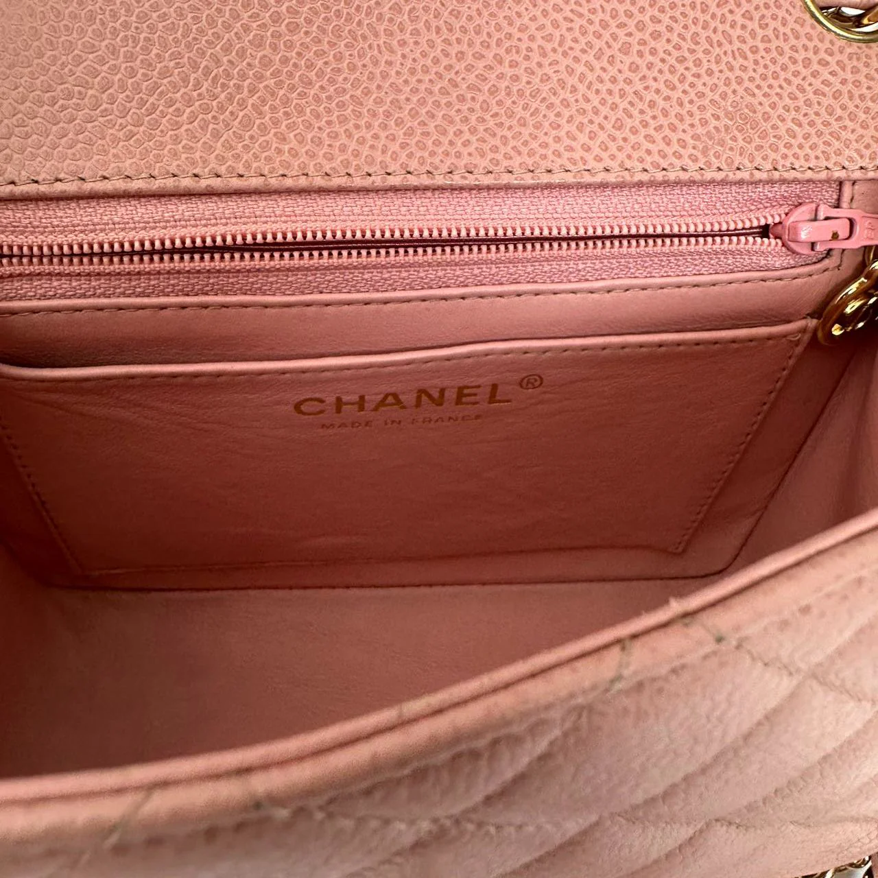 Chanel Vintage Pink Mini Square Classic Flap 2003-2004