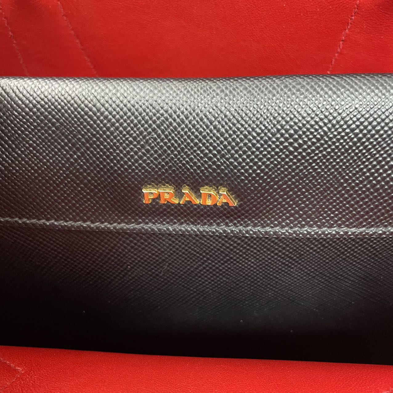 Prada Medium Black / Red Double Tote Bag