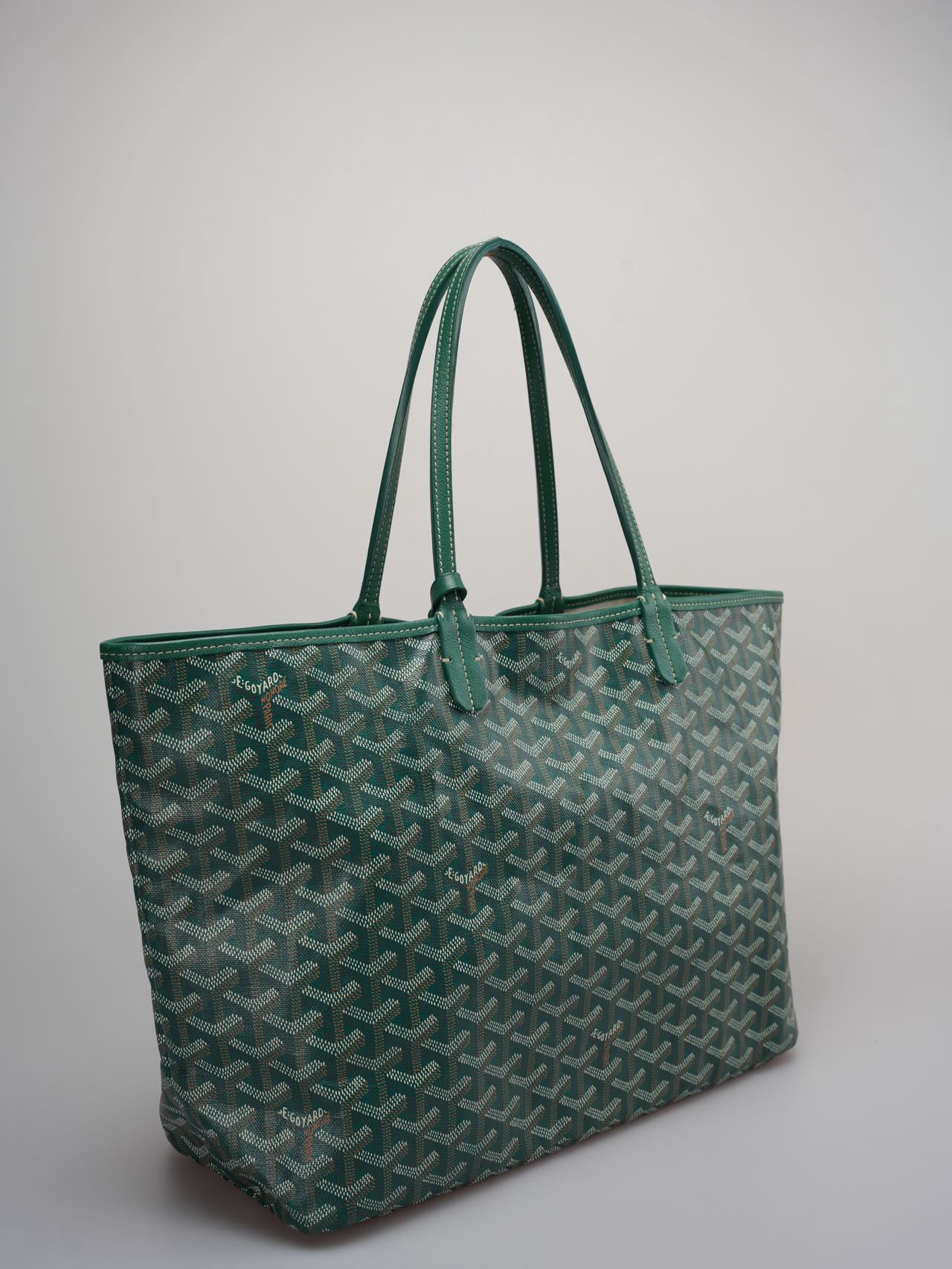 used-Goyard Saint Louis PM Green Shoulder Tote Bag -MILOURA