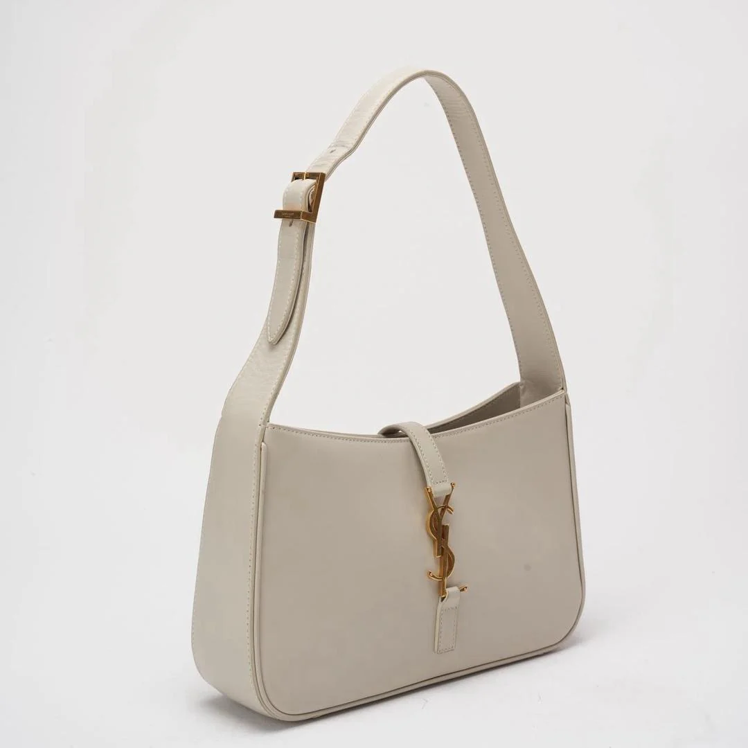 Saint Laurent Paris Le 5 to 7 White Smooth Leather Bag