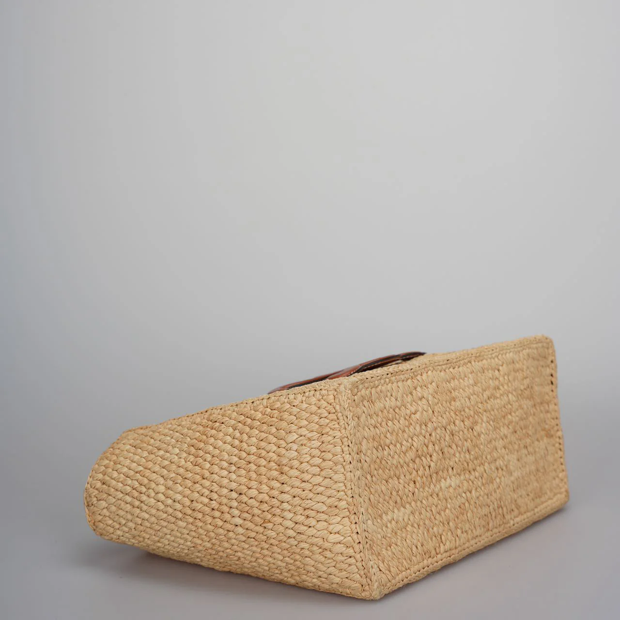 used-Celine Small Cabas Thais in Raffia and Calfskin-MILOURA