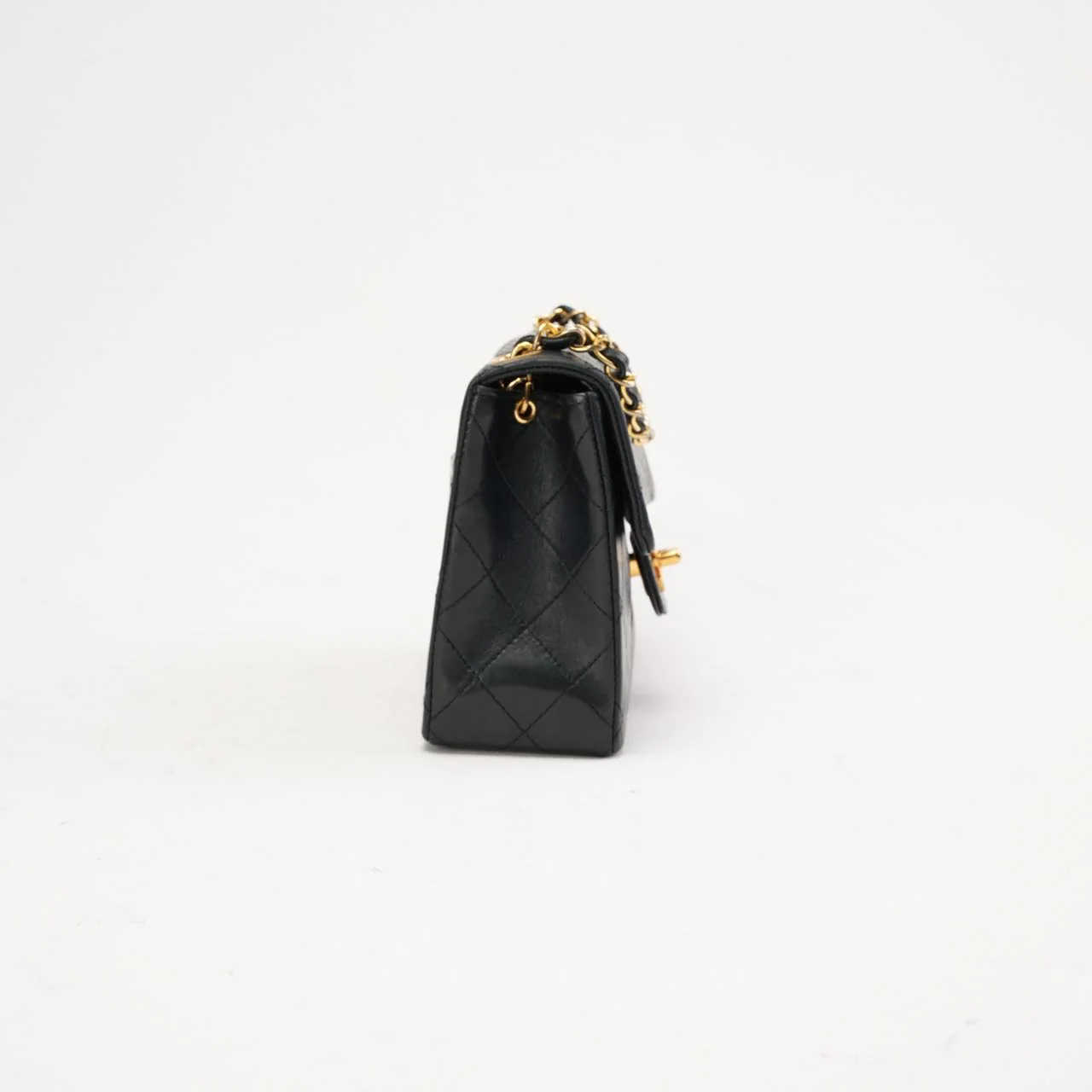 Chanel Vintage Mini Square Classic Flap Lambskin Black 1991