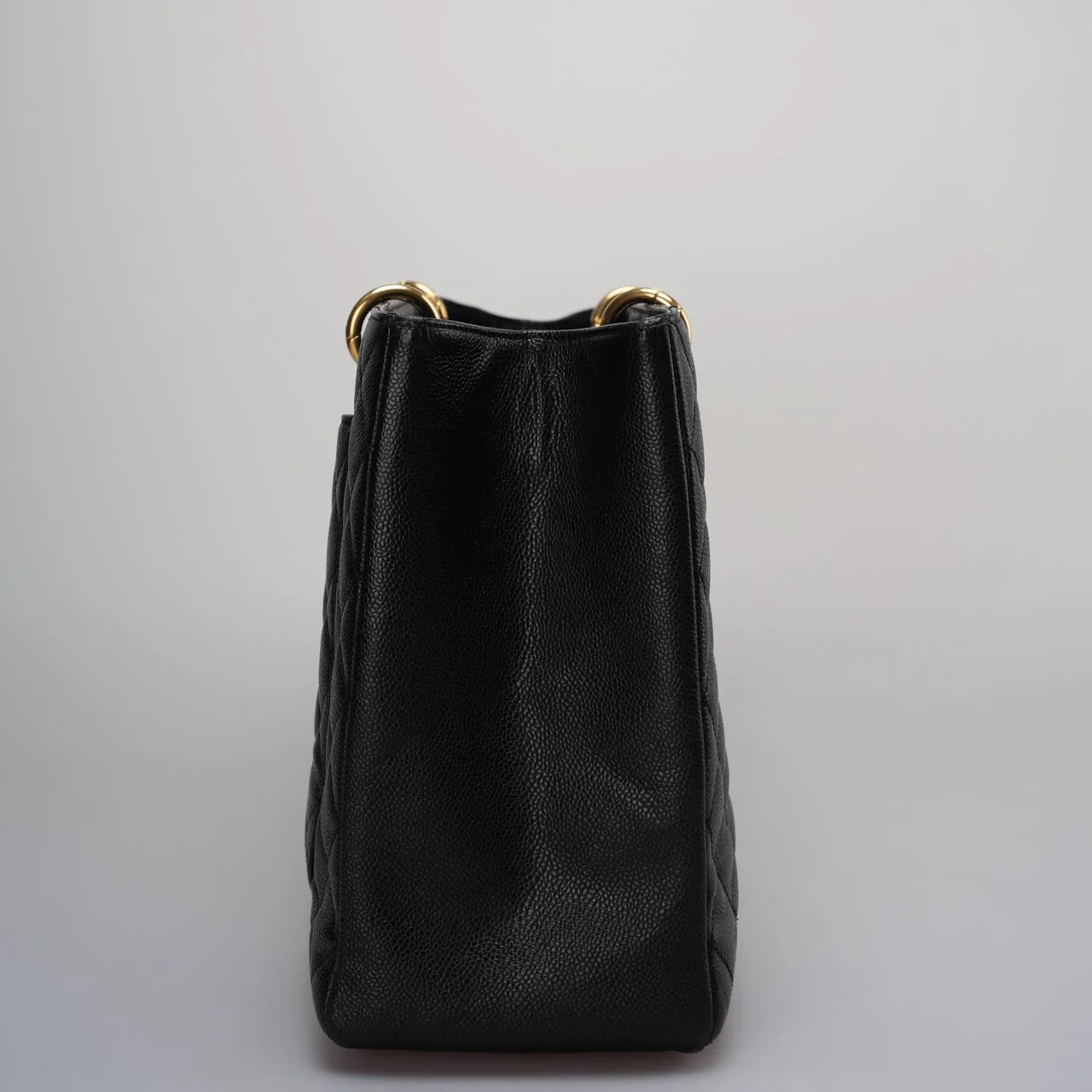 used-Chanel Large Grand Shopping Tote black GST Bag in Caviar Leather with Gold Hardware-MILOURA