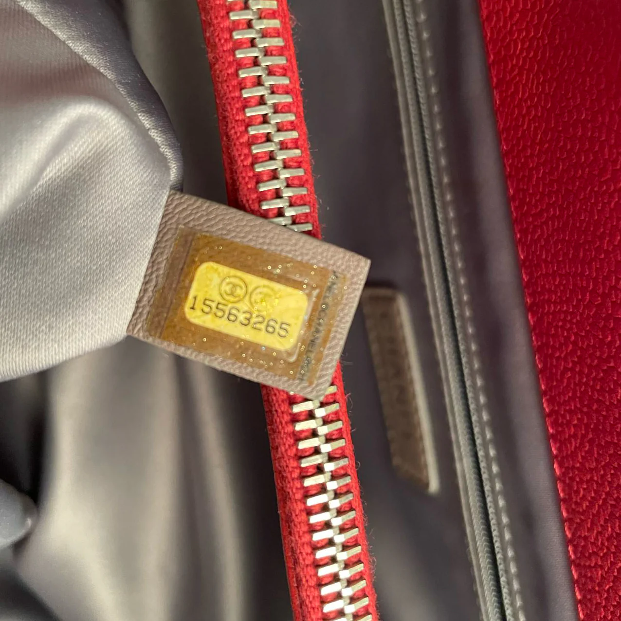 used-Chanel Large Grand Shopping Tote Red GST Bag in Caviar Leather with Silver Hardware XL size-MILOURA