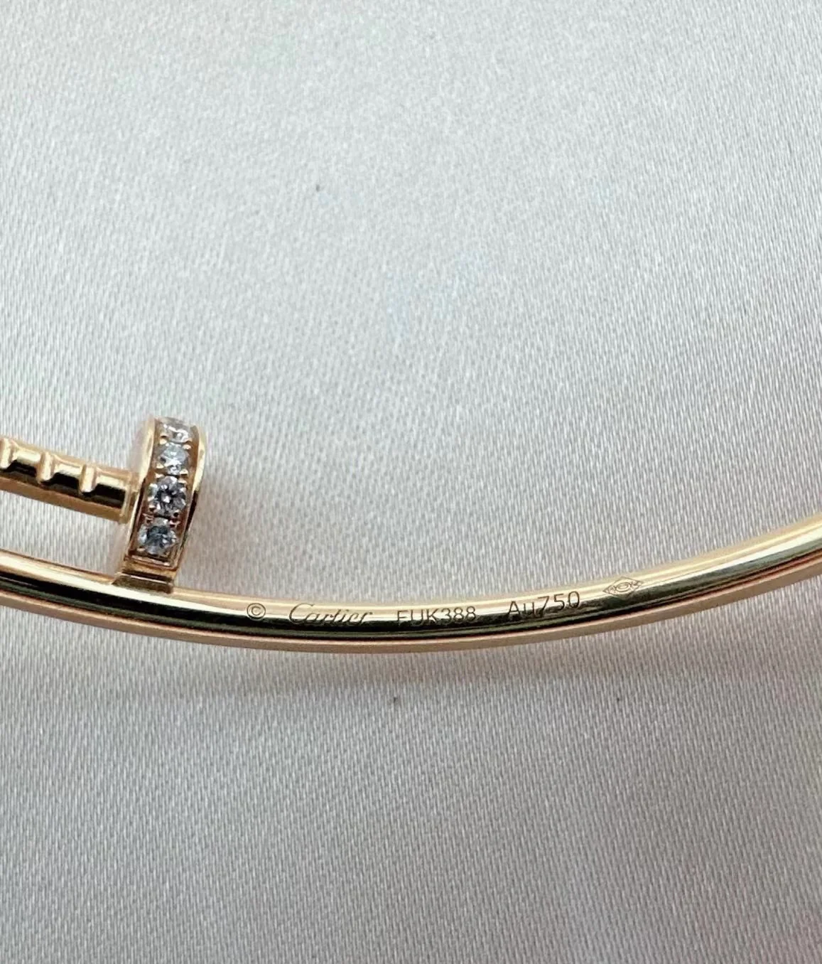 used-Cartier Juste Un Clou Diamond Hoop Earring in 18k rose Gold 0.17 CTW-MILOURA