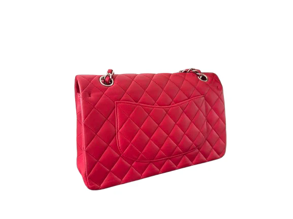 used-Chanel timeless red Medium Lambskin Flap Bag-MILOURA