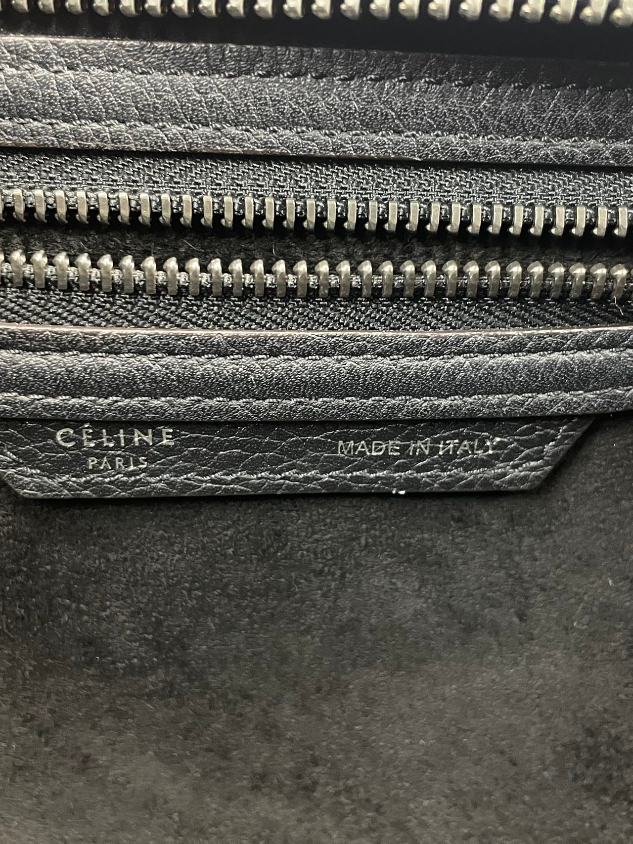 used-CELINE Micro Luggage leather handbag in Black-MILOURA