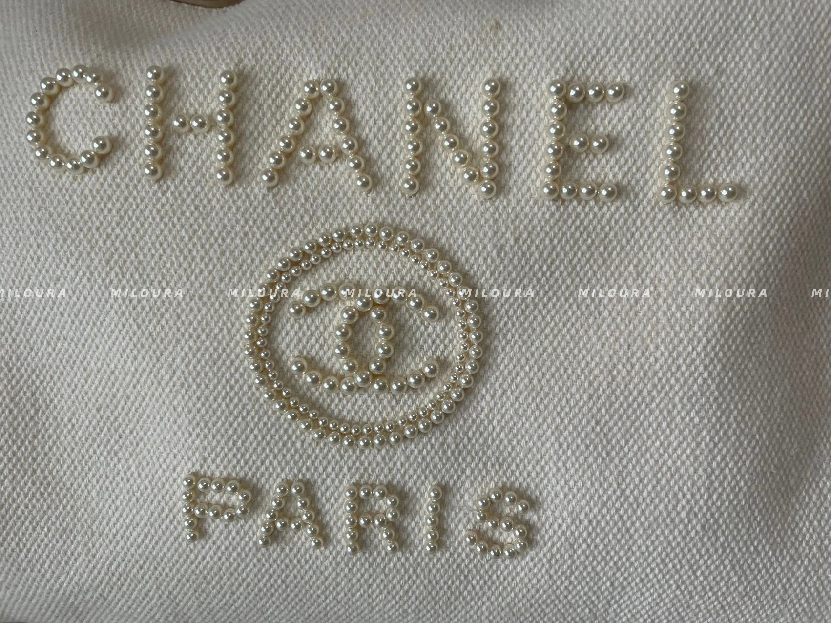 used-Chanel Deauville Pearls Tote Bag-MILOURA