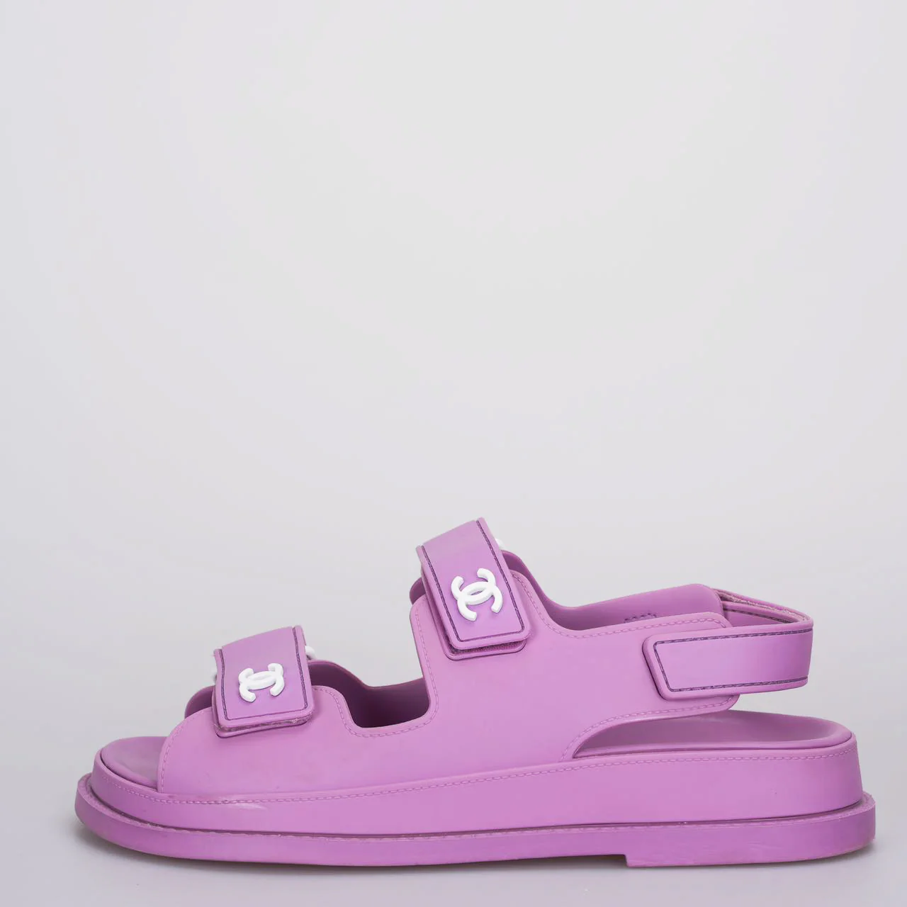 used-Chanel purple cc rubber Dad Sandals 36-MILOURA