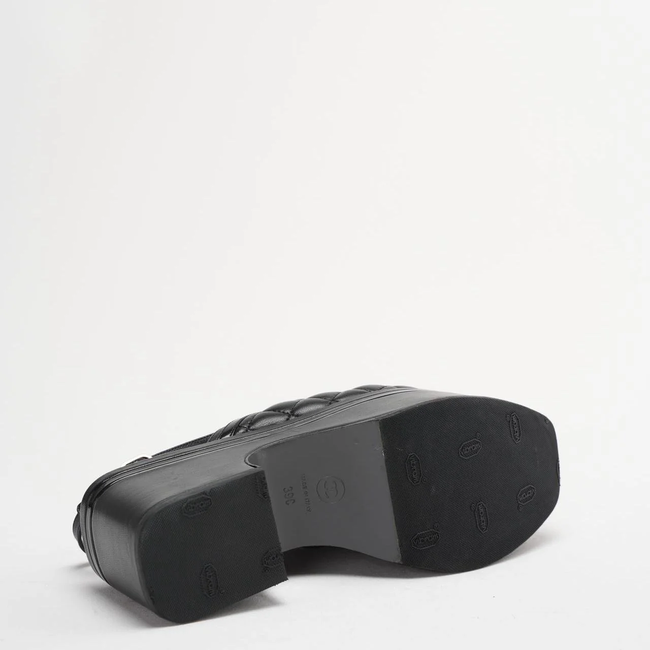 Chanel Black Slingback Quilted Leather Sandals Size 39